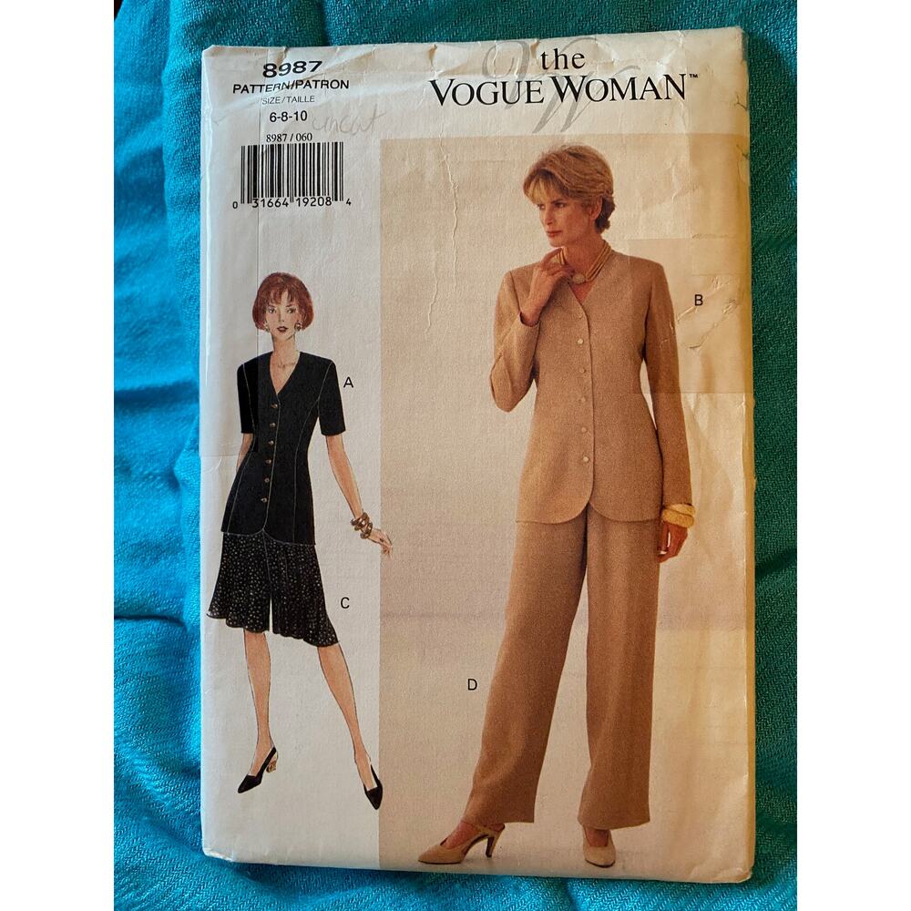 Vogue sewing pattern 8987 suit blazer pants skirt3